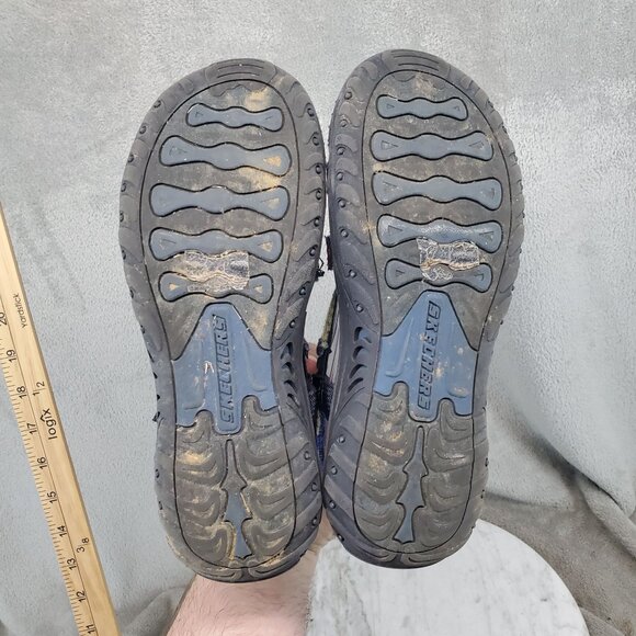 Skechers Shoes Womens Size 8 Navy Blue Textile Multicolor Reggae Sew Me Sandals - Picture 7 of 10